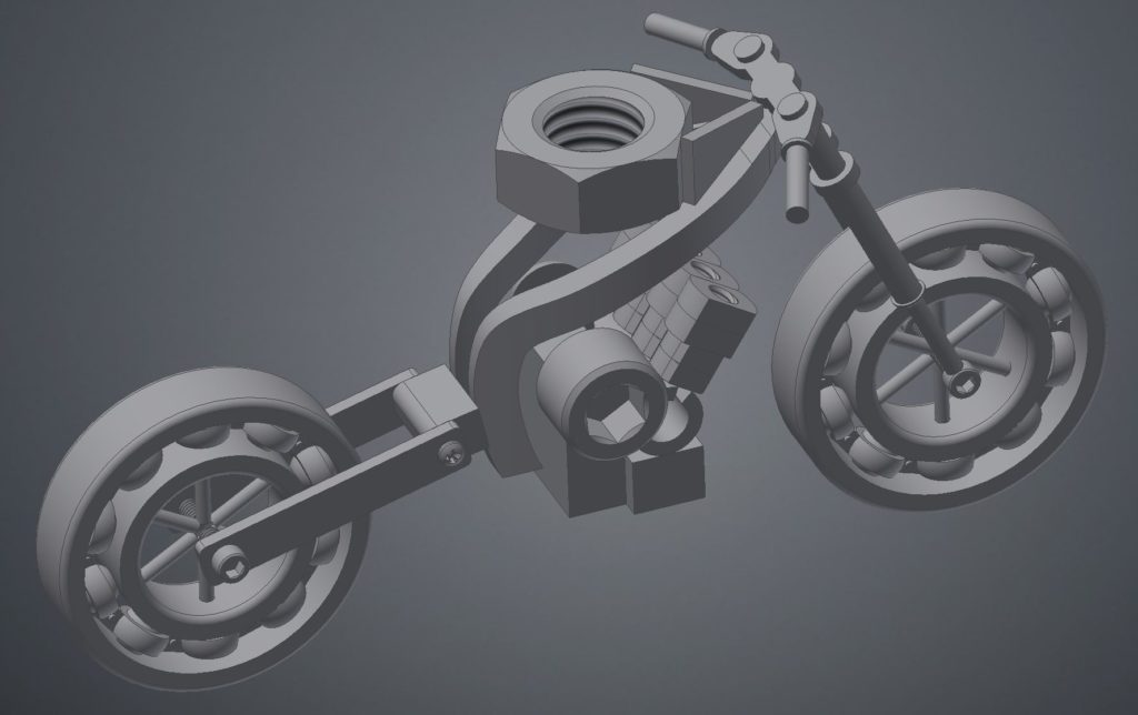 Steampunk Motorcycle 3D Model